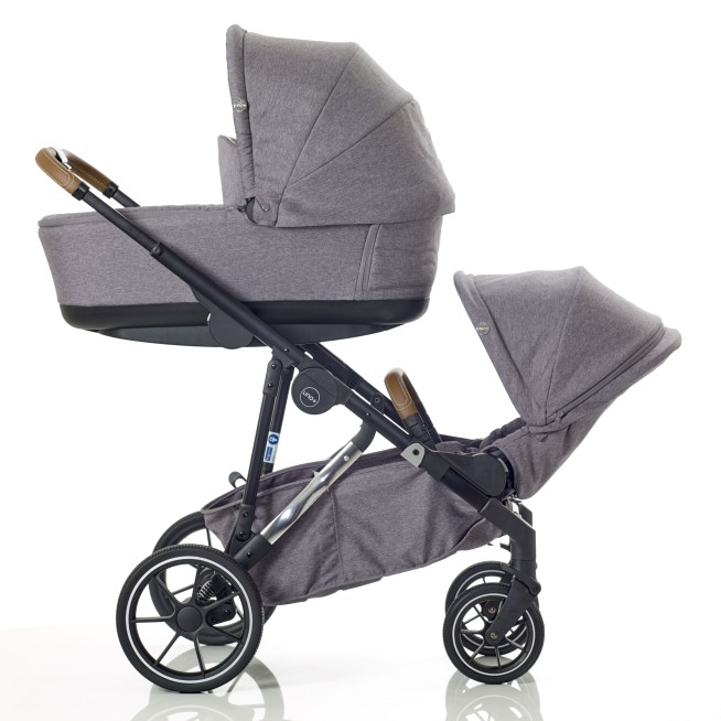 Uno+  single to baby and toddler pram - Pearl Grey
