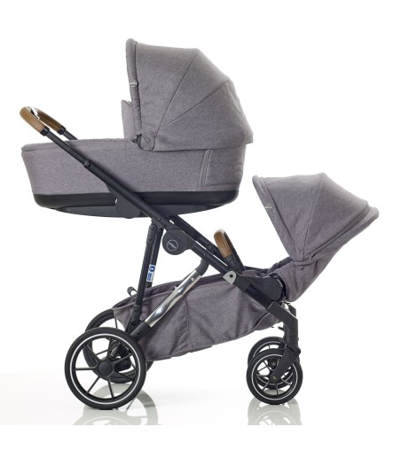 Uno+  single to baby and toddler pram - Pearl Grey